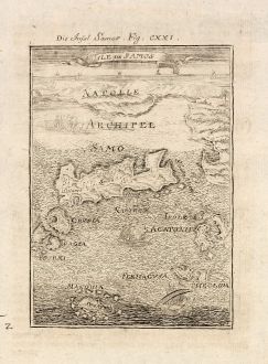 Antique Maps, Mallet, Greece, Samos, 1686 [1719]: Die Insel Samos / Isle de Samos