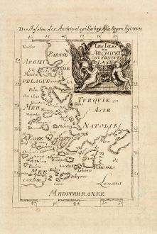 Antique Maps, Mallet, Greece, Aegean Sea, 1686: Die Inseln des Archipelagi so bey Asia liegen / Les Isles de l'Archipel qui sont vers l'Asie