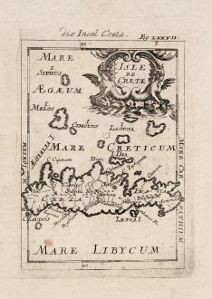 Antique Maps, Mallet, Greece, Crete, 1686: Die Insel Creta / Isle de Crete