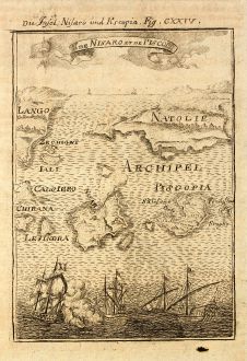 Antique Maps, Mallet, Greece, Aegean Sea, Tilos, Nisyros, 1686: Die Insel Nisaro und Piscopia / Is. de Nisaro et de Piscopia