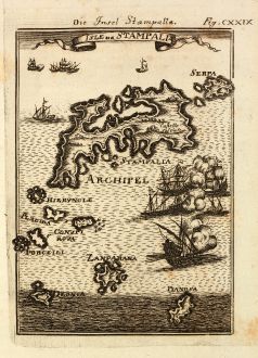 Antique Maps, Mallet, Greece, Aegean Sea, Astypalaia, 1686: Die Insel Stampalla / Isle de Stampalia