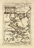 Antike Landkarte der Ägäis. Gedruckt in Frankfurt um 1686.