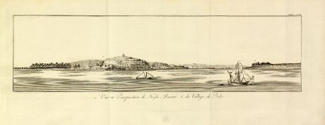 Antique Maps, Norden, Egypt, Cairo, Abo El-Nour, 1795: Vue et Perspective de Nezlet Abonour / du Village de Bebe