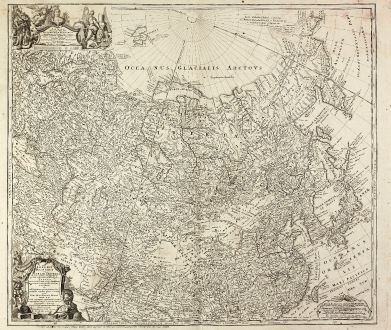 Antique Maps, Homann Erben, Russia, 1739: Imperii Russici et Tatariae Universae tam majoris et Asiaticae quam minoris et Europaeae Tabula ...