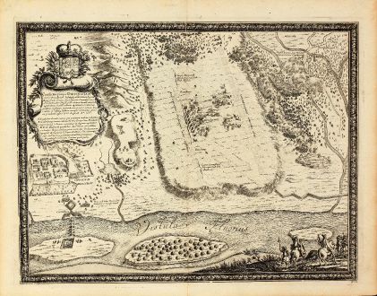 Antique Maps, von Pufendorf, Poland, Vistula, Tczew, 1697: Conclictus prope dirschauiam