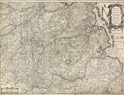 Antike Landkarten, Hondius, Deutschland, Niedersachsen, Friesland, 1630: Totius Circuli Westphalici Accurata descriptio Amstelodami Sumptibus Henrici Hondy