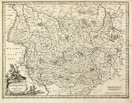 Antike Landkarten, Blaeu, Deutschland, Niedersachsen, Sachsen-Anhalt, 1630: Archiepiscopatus Maghdeburgensis et Anhaltinus Ducatus cum terris adjacentibus