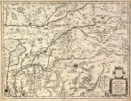 Antique Maps, Hondius, Germany, Lower-Saxony, Bad Bentheim, 1630: Comitatus Bentheimensis Noua Descriptio Auth. Ioann. Westenberg - Amstelodami Sumptibus Henrici Hondij