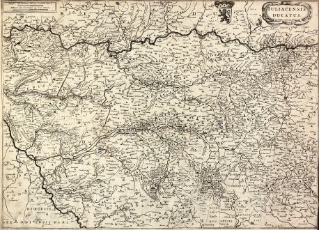 Antique Maps, Janssonius, Germany, North Rhein-Westphalia, Julich, 1650: Iuliacensis ducatus