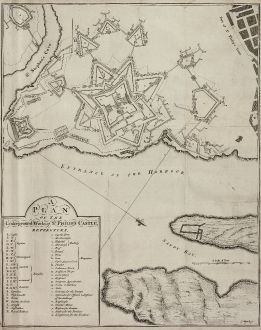 Antique Maps, Mynde, Spain - Portugal, Minorca, Mahon Harbour, Philips Castle: A Plan of the Underground Works of St. Philip's Castle