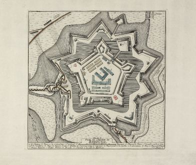 Antike Landkarten, Anonymous, Deutschland, Hamburg, Harburg, 1757: Plan du Chateau de Harburg. Rheinländische Ruthen.