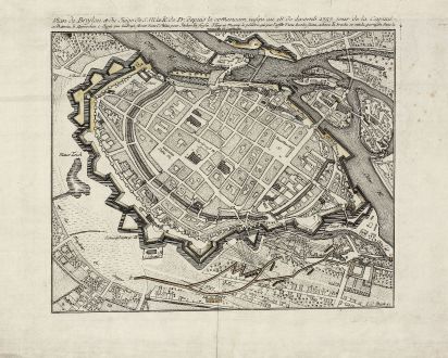 Antique Maps, Anonymous, Poland, Silesia, Breslau, Wroclaw, 1757: Plan de Breslau et du Siége de S.M. le R. de Pr. depuis le commencem. iusqu'au 18. de decemb. 1757. jour de la capitul.