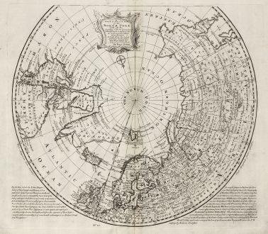 Antique Maps, Bowen, North Pole, 1747: A New & Accurate Map of the North Pole, with All the Countries Hitherto Discovered Situated Near or Adjacent to it as Well...