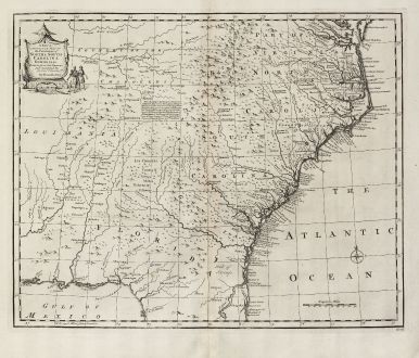 Antique Maps, Bowen, North America, North Carolinas, South Carolina, Georgia: A New & Accurate Map of the Provinces of North & South Carolina Georgia &c.
