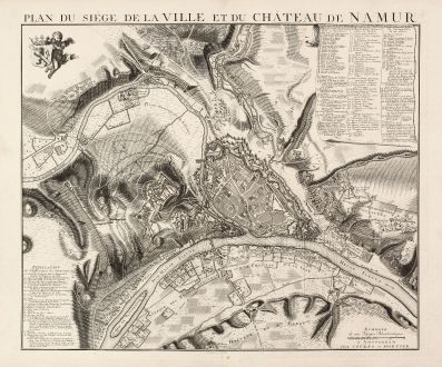 Antike Landkarten, Covens and Mortier, Belgien, Namur, 1746: Plan du Siége de la Ville et du Château de Namur