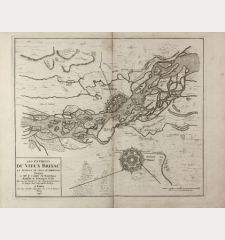 Les environs du Vieux Brisac, La Position de l'Isle de Rheinach ... Le Rouge Ing.r Geographe du Roy ... a Paris ... 1743.