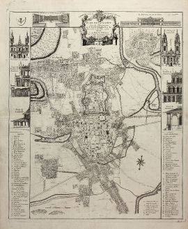 Antique Maps, le Rouge, France, Nancy, 1752: Plan de Nancy Avec les Changements que le Roy de Pologne Duc de Lorraine et de Bar a fait Dedié à sa Majesté Polonoise...