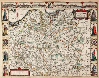 Antique Maps, Speed, Poland, 1626: A Newe Mape of Poland Done into English by I. Speede