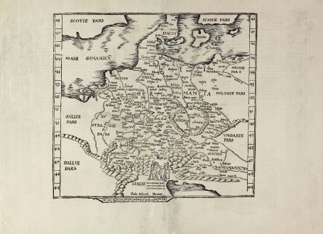 Antique Maps, Fries, Germany, 1535: [Tab. Mo. Germa.]