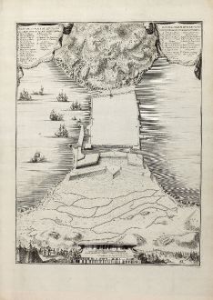 Antike Landkarten, Fricx, Spanien - Portugal, Ceuta, 1710: Plano de la Plaça de Ceuta con las Obras nuevas de Don Pedro Boras / Delineado por el. Cap. D. Carlos de Erquicia / Plan de...