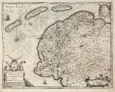 Antique map of West-Friesland. Printed in Amsterdam by Henricus Hondius circa 1630.