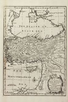 Antike Landkarten, Bowen, Türkei, 1747: An Accurate Map of Asia Minor, as Divided into its Provinces, before it became Possess'd by the Turks.