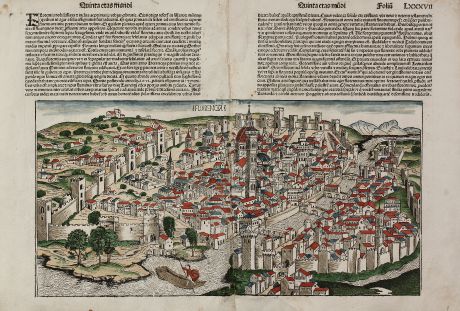 Antike Landkarten, Schedel, Italien, Florenz, 1493: Florencia