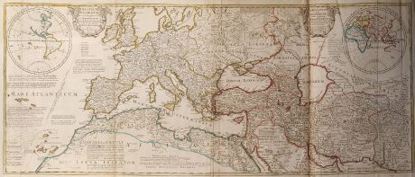 Antike Landkarten, de l Isle, Mittelmeer, Europa, 1709: Theatrum Historicum (and) An Historical Map of the Roman Empire