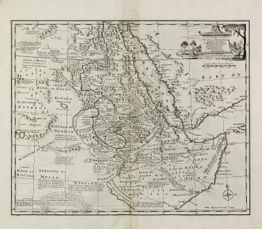 Antique Maps, Bowen, Abyssinia, Red Sea, Ethiopia, Somalia, 1747: A New and Accurate Map of Nubia & Abissinia, Together with All the Kingdoms Tributary there to ...