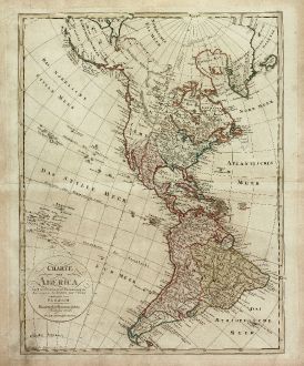 Antike Landkarten, Homann Erben, Amerika Kontinent, 1806: Charte von America nach astronomischen Bestimmungen, den neusten Nachrichten und Charten entworfen von F. L. Güsselfeld.