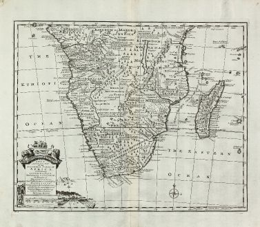 Antike Landkarten, Bowen, Südafrika, Südafrika, 1747: A New & Accurate Map of the Southern Parts of Africa ...