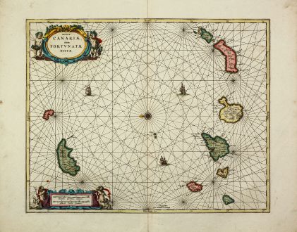 Antike Landkarten, Valk & Schenk, Atlantik, Kanarische Inseln, Madeira, 1700: Insulae Canariae, olim Fortunatae Dictae