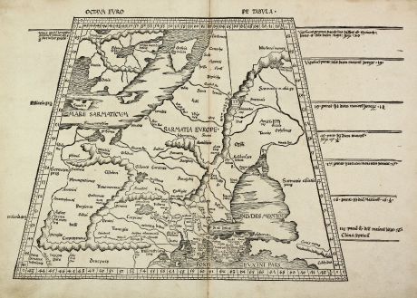 Antike Landkarten, Waldseemüller, Russland, Osteuropa, Polen, Skandinavien: Octava Europe Tabula