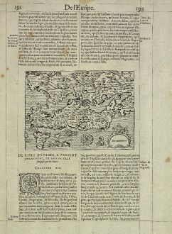 Antique Maps, de Belleforest, Greece, Euboea, Negroponte, 1575: Negroponte