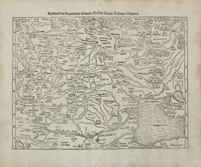 Antique Maps, Münster, Poland, Eastern Europe, 1540 (1574): Landtafel des Ungerlands, Polands, Reussen, Littaw, Walachei, Bulgarei