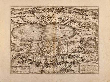 Antique Maps, Braun & Hogenberg, North Africa, Tunis, 1575: Tunes Urbs