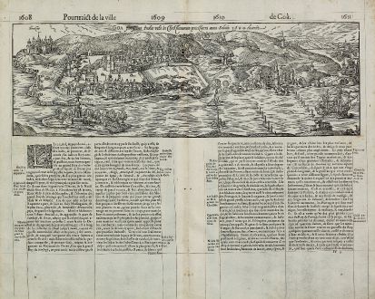 Antique Maps, de Belleforest, India, Goa, 1575: Goa Fortissima Indiae Urbs in Chris Fianorum potesfatem anno Salutis 1509 deuenit