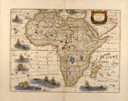 Antike Landkarten, Hondius, Afrika Kontinent, 1633: Africae nova tabula