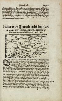 Antique Maps, Münster, France, 1574: Gallie oder Franckreichs beschreibung nach aller seiner gelegenheit...