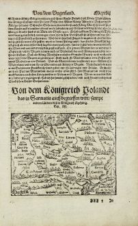 Antike Landkarten, Münster, Polen, 1574: Von dem Königreich Polandt das in Sarmatia auch begrieffen wirt...