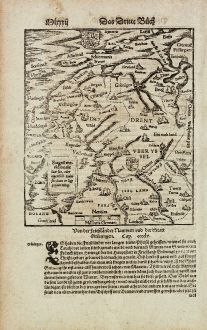 Antique Maps, Münster, Netherlands, Friesland, 1574: Von der Frieszlaender Nammen und der Statt Grüningen.