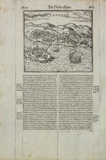 Antike Landkarten, de Belleforest, Indien, Kannur, Cannanore, 1575: Canonor