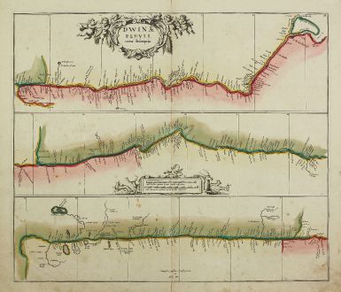 Antique Maps, Janssonius, Russia, Northern Dvina, Sewernaja Dwina, 1680: Dwinae Fluvii, Nova Descriptio