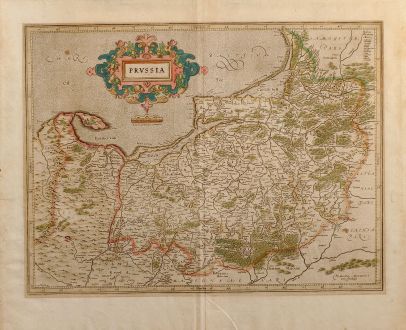 Antique Maps, Mercator, Poland, Borussia, 1630: Prussia