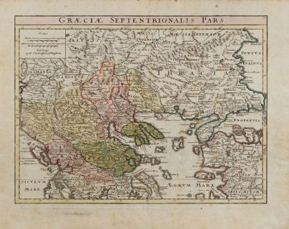 Antique Maps, Weigel, Greece, 1720: Graeciae Septentrionalis Pars.