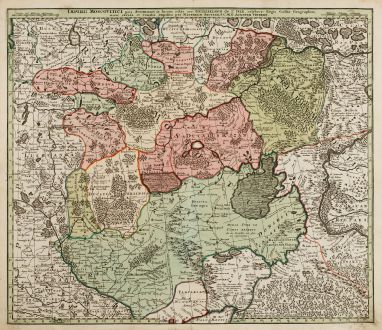 Antike Landkarten, Seutter, Russland, Moskau, Moskwa, 1730: Imperii Moscovitici pars Australis...