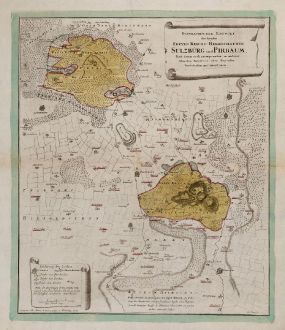 Antike Landkarten, Mayer, Deutschland, Bayern, Oberpfalz, 1748: Geographischer Entwurf der beyden Freyen Reichs-Herrschaften Sulzbürg und Pirbaum samt ihren auch incorporirten, in anderer...