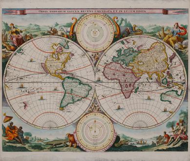 Antique Maps, Stoopendaal, World Map, 1680: Orbis Terrarum Tabula Recens Emendata et in Lucem Edita