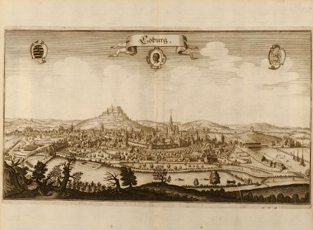 Antike Landkarten, Merian, Deutschland, Coburg, 1650: Coburg