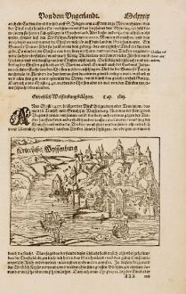 Antique Maps, Münster, Balkan, Serbia, Belgrade, 1574: Kriechisch Wyssenburg / Griechisch Weissenburg belagert